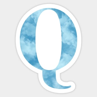 Clouds Blue Sky Initial Letter Q Sticker